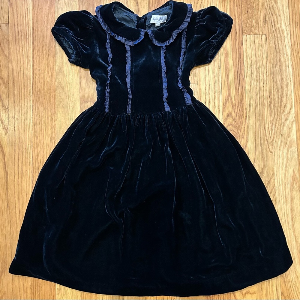 Rachel Riley 7 Navy Blue Velvet Dress